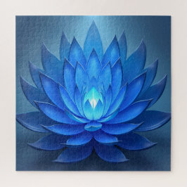 Blue Lotus Blume Spirituelle Zen Art Puzzle