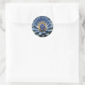Blue Lotus Blume Spirituelle Zen Art Runder Aufkleber (Tasche)