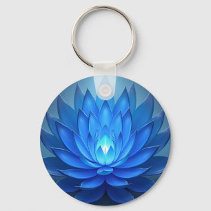 Blue Lotus Blume Spirituelle Zen Art Schlüsselanhänger