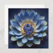 Blue Lotus Blume Spirituelle Zen Kunst Personalisi Dankeskarte (Vorne/Hinten)