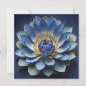 Blue Lotus Blume Spirituelle Zen Kunst Personalisi Dankeskarte (Vorderseite)