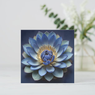 Blue Lotus Blume Spirituelle Zen Kunst Personalisi Dankeskarte