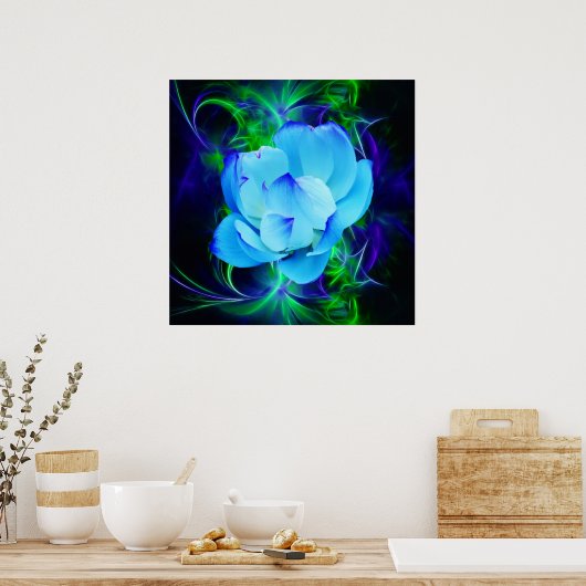 Blue lotus Blume und ihre Bedeutung Poster (Küche)