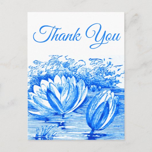 Blue Lotus Blume - vielen Dank Postcard Postkarte (Vorderseite)