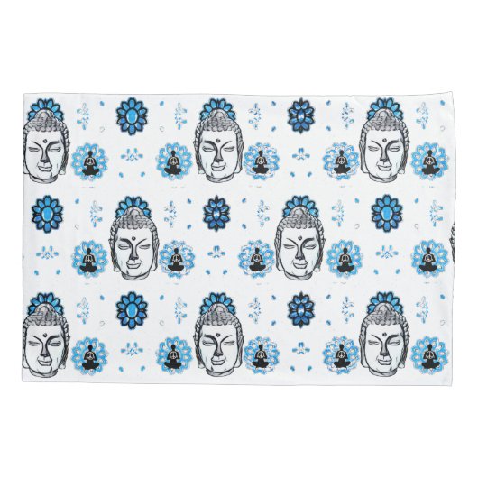 Blue Lotus Buddha Pillowcases, Standard Size Pillo Kissenbezug (Rückseite-Links)