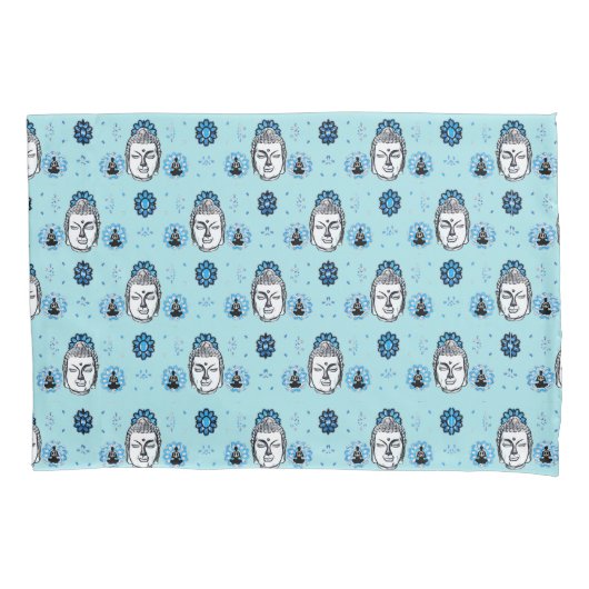 Blue Lotus Buddha Pillowcases, Standardgröße Kissenbezug (Vorderseite-Links)