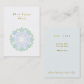 Blue Lotus Chubby Business Card Visitenkarte (Vorne/Hinten)