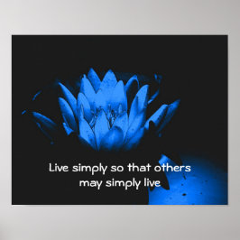 Blue Lotus Einfachheit Inspiration Zitat Poster