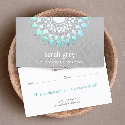 Blue Lotus Floral Holistic Health Ernennung Terminkarte