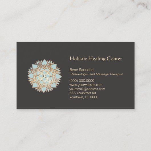 Blue Lotus Holistic Healing Arts Business Card Visitenkarte (Vorderseite)