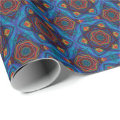 Blue Lotus Mandala Abstrakte Geschenkwrap Geschenkpapier (Rolleneckpunkt)