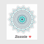 Blue Lotus mandala Aufkleber (Blatt)