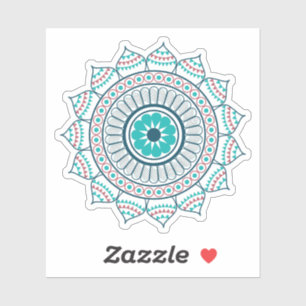Blue Lotus mandala Aufkleber
