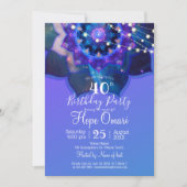 Blue Lotus Mandala Einladung (Vorderseite)