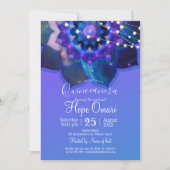 Blue Lotus Mandala Einladung (Vorderseite)