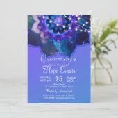 Blue Lotus Mandala Einladung (Stehend Vorderseite)