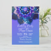 Blue Lotus Mandala Einladung (Stehend Vorderseite)