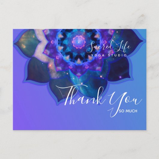 Blue Lotus Mandala Postkarte (Vorderseite)