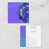 Blue Lotus Mandala Quadratische Visitenkarte (Vorne/Hinten)