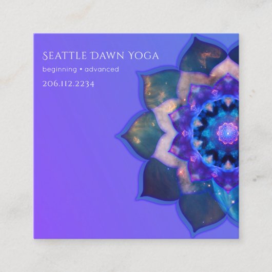 Blue Lotus Mandala Quadratische Visitenkarte (Vorderseite)