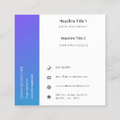 Blue Lotus Mandala Quadratische Visitenkarte (Rückseite)