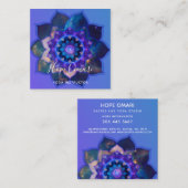 Blue Lotus Mandala Quadratische Visitenkarte (Vorne/Hinten)