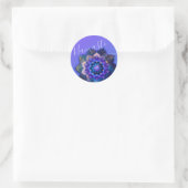 Blue Lotus Mandala Runder Aufkleber (Tasche)