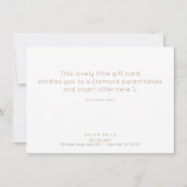 Blue Lotus Mandala Salon and Wellness-Center Gift (Rückseite)