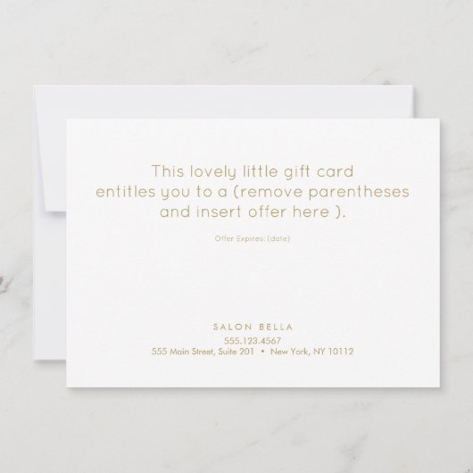 Blue Lotus Mandala Salon and Wellness-Center Gift (Rückseite)