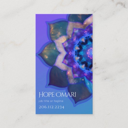 Blue Lotus Mandala Visitenkarte (Vorderseite)