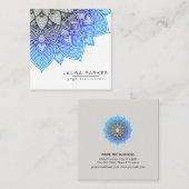 Blue Lotus Mandala Yoga Instructor Holistic Quadratische Visitenkarte (Vorne/Hinten)