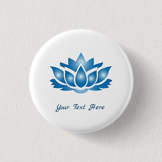 Blue Lotus Mind Body Spirit Personalisiert Button (Vorderseite)