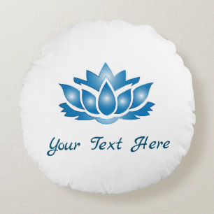 Blue Lotus Mind Body Spirit Personalisiert Rundes Kissen