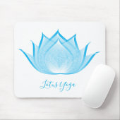 Blue Lotus Moiré Drawing Flower Graphic Art Yoga Mousepad (Mit Mouse)
