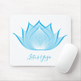 Blue Lotus Moiré Drawing Flower Graphic Art Yoga Mousepad