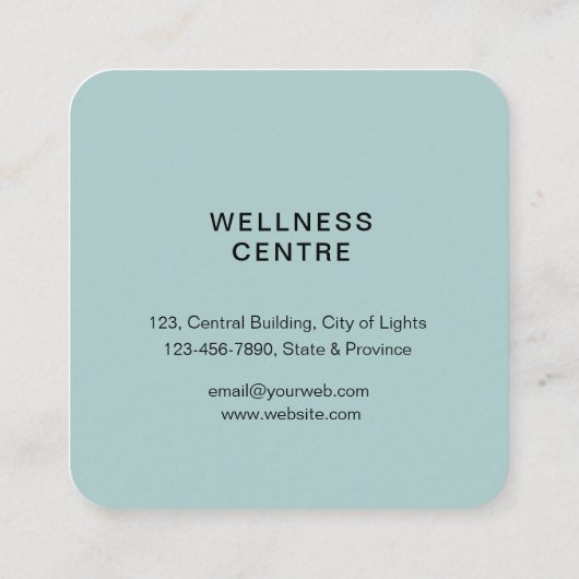 Blue Lotus Moon Meditation Yoga Holistisches Meer Quadratische Visitenkarte (Rückseite)