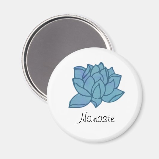 Blue Lotus Namaste Magnet (Vorderseite/Rückseite)