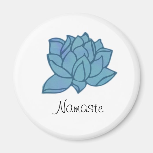 Blue Lotus Namaste Magnet (Vorne)