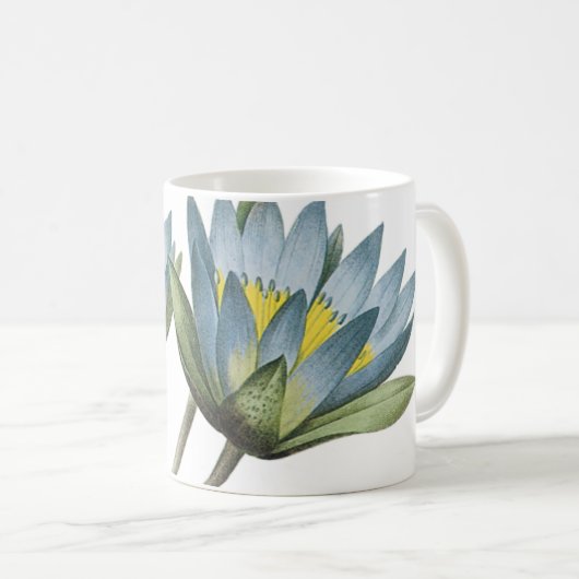 Blue lotus(Nymphaea caerulea) von Redouté Kaffeetasse (VorderseiteRechts)