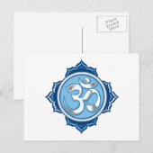 Blue Lotus Om Postkarte (Vorne/Hinten)