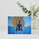 Blue Lotus Postcard Postkarte (Stehend Vorderseite)