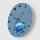 Blue Lotus Wall Clock Große Wanduhr (Winkel)
