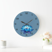 Blue Lotus Wall Clock Große Wanduhr (Zuhause)