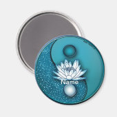 Blue Lotus Yin Yang Magnet (Vorderseite/Rückseite)