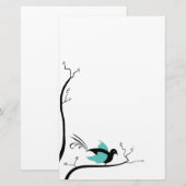 Blue Love Bird Briefpapier (Vorne/Hinten)
