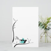 Blue Love Bird Briefpapier (Stehend Vorderseite)