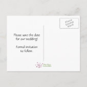 Blue Love Bird Save the Date Ankündigungspostkarte (Rückseite)