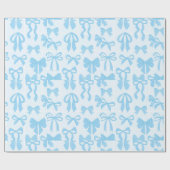 Blue Love bow Paper Geschenkpapier (Flach)