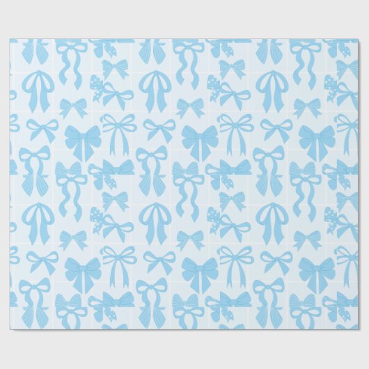 Blue Love bow Paper Geschenkpapier (Flach)