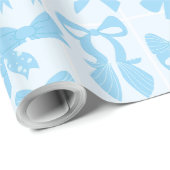 Blue Love bow Paper Geschenkpapier (Rolleneckpunkt)